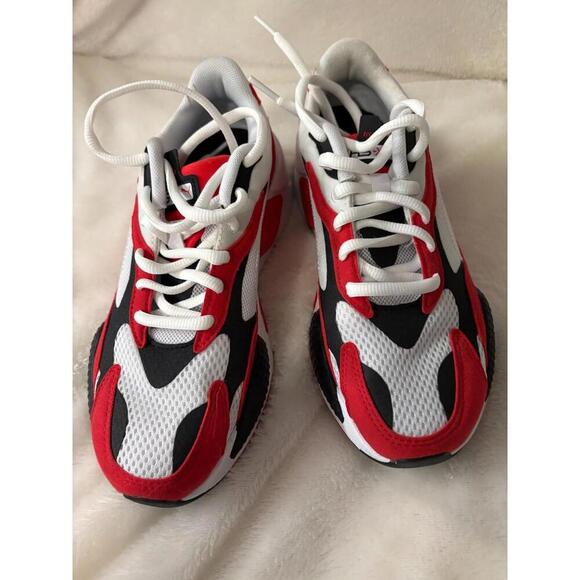 PUMA RS-X BOYS SIZE 7C SNEAKERS MESH WHITE RED BLACK - Picture 2 of 6
